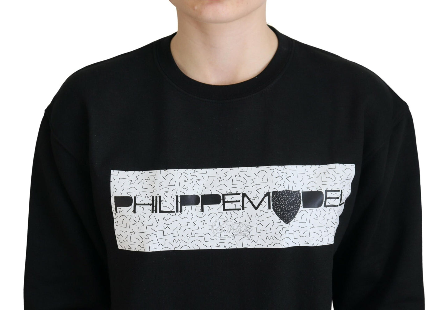 Philippe Model Black Printed Long Sleeves Pullover Sweater by Philippe Model