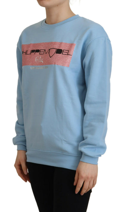 Philippe Model Light Blue Logo Printed Long Sleeves Sweater by Philippe Model