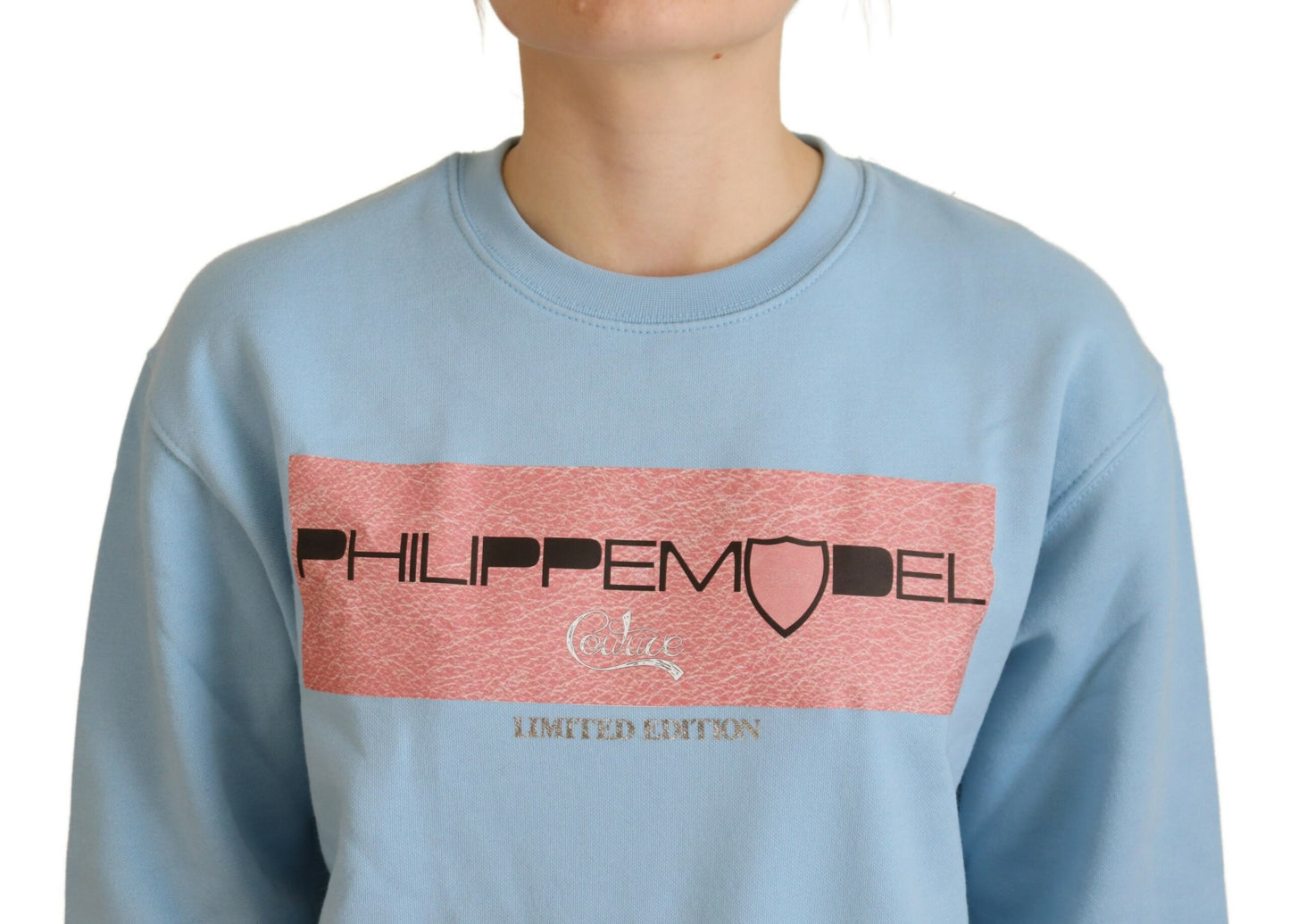 Philippe Model Light Blue Logo Printed Long Sleeves Sweater by Philippe Model