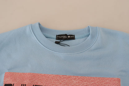 Philippe Model Light Blue Logo Printed Long Sleeves Sweater by Philippe Model