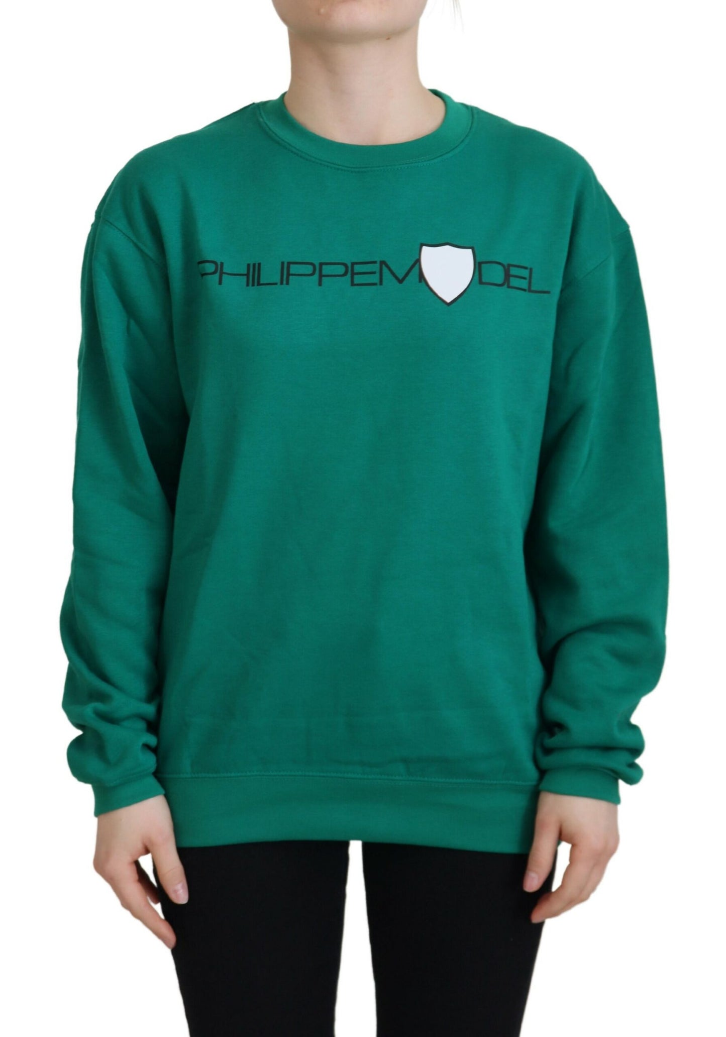 Philippe Model Green Printed Long Sleeves Pullover Sweater by Philippe Model