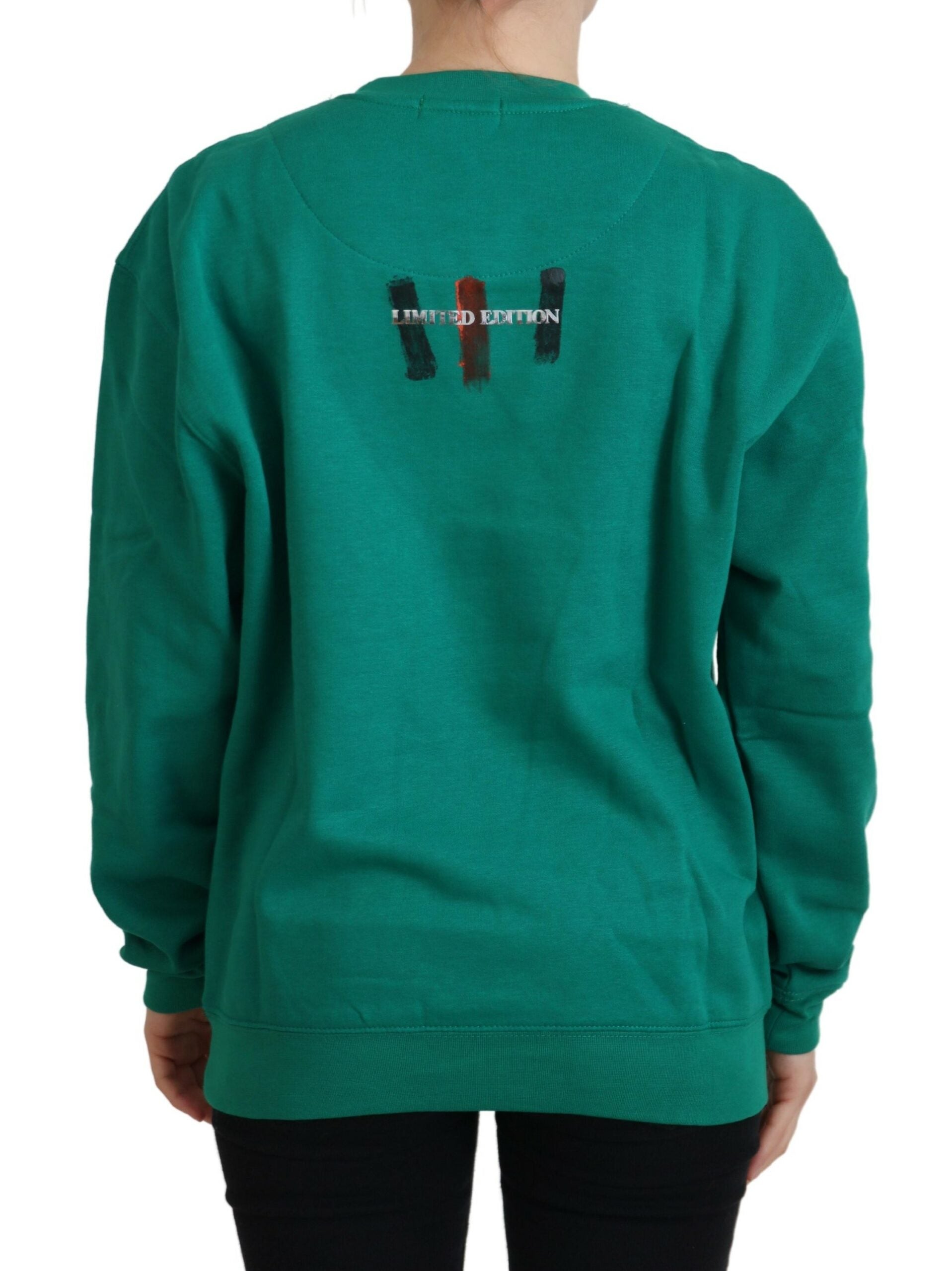 Philippe Model Green Printed Long Sleeves Pullover Sweater by Philippe Model