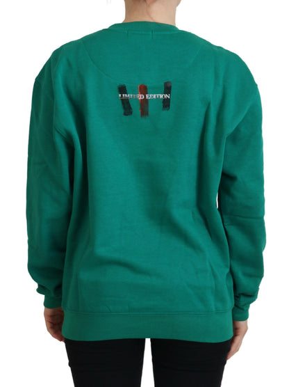 Philippe Model Green Printed Long Sleeves Pullover Sweater by Philippe Model