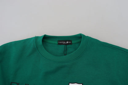 Philippe Model Green Printed Long Sleeves Pullover Sweater by Philippe Model
