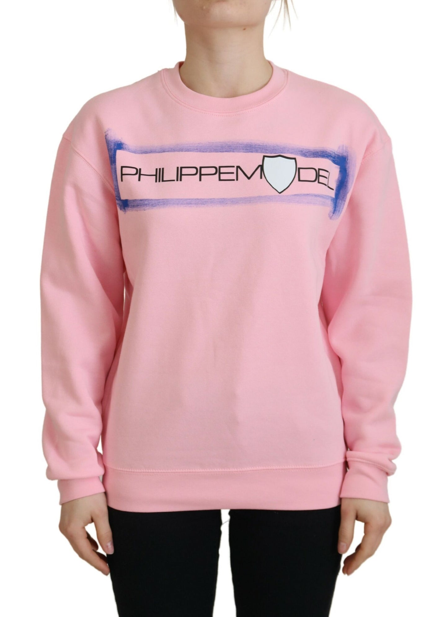 Philippe Model Pink Printed Long Sleeves Pullover Sweater by Philippe Model