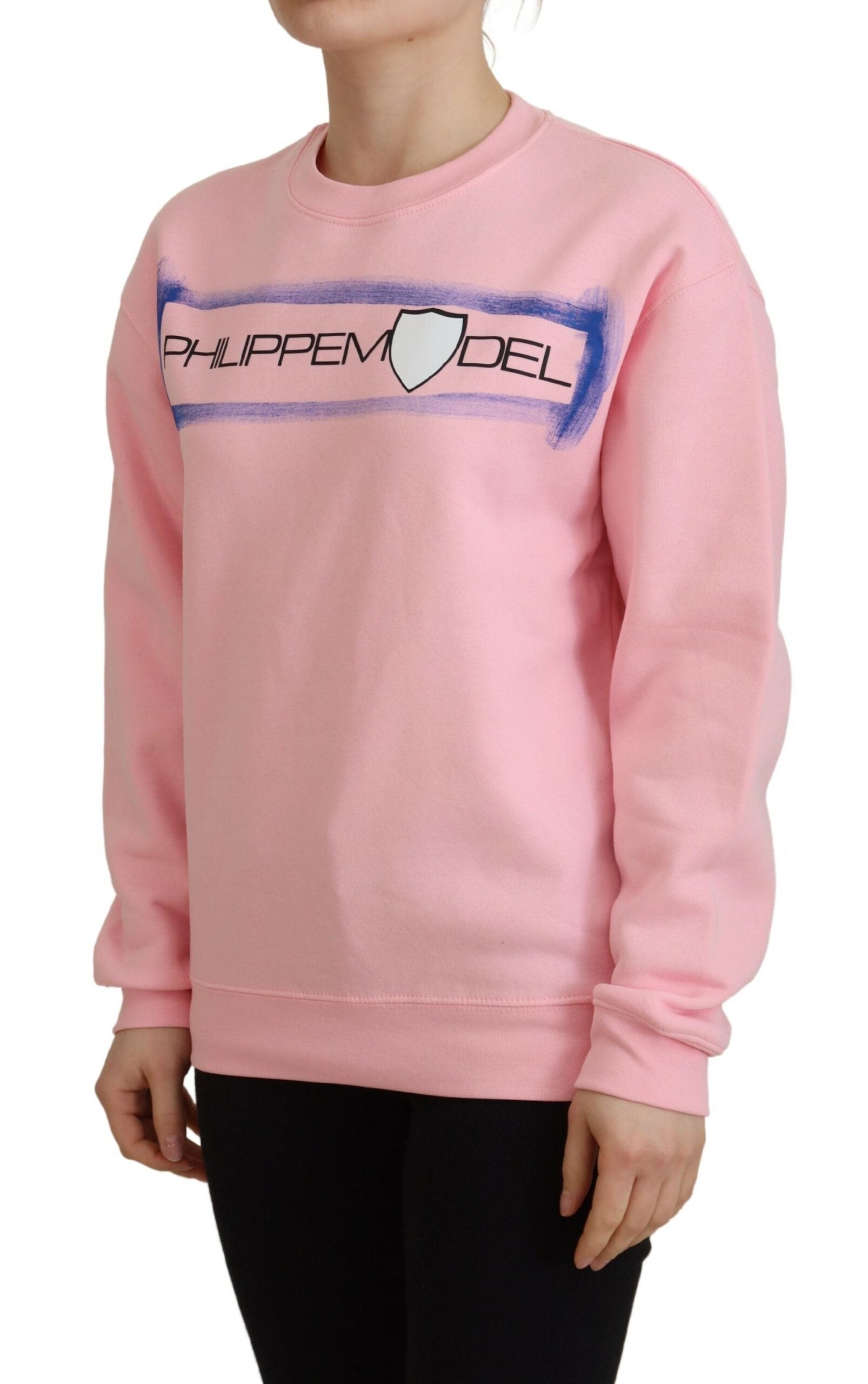 Philippe Model Pink Printed Long Sleeves Pullover Sweater by Philippe Model