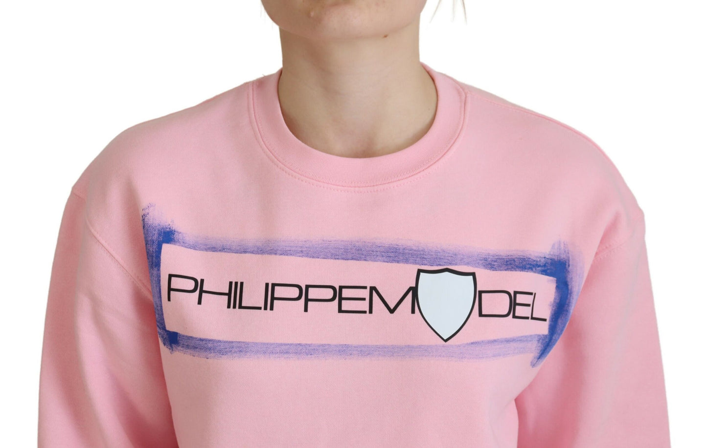 Philippe Model Pink Printed Long Sleeves Pullover Sweater by Philippe Model