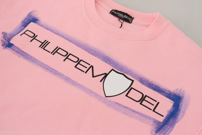 Philippe Model Pink Printed Long Sleeves Pullover Sweater by Philippe Model