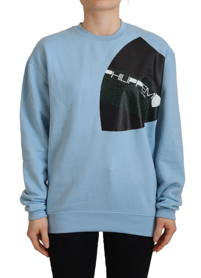 Philippe Model Light Blue Logo Printed Long Sleeves Sweater by Philippe Model