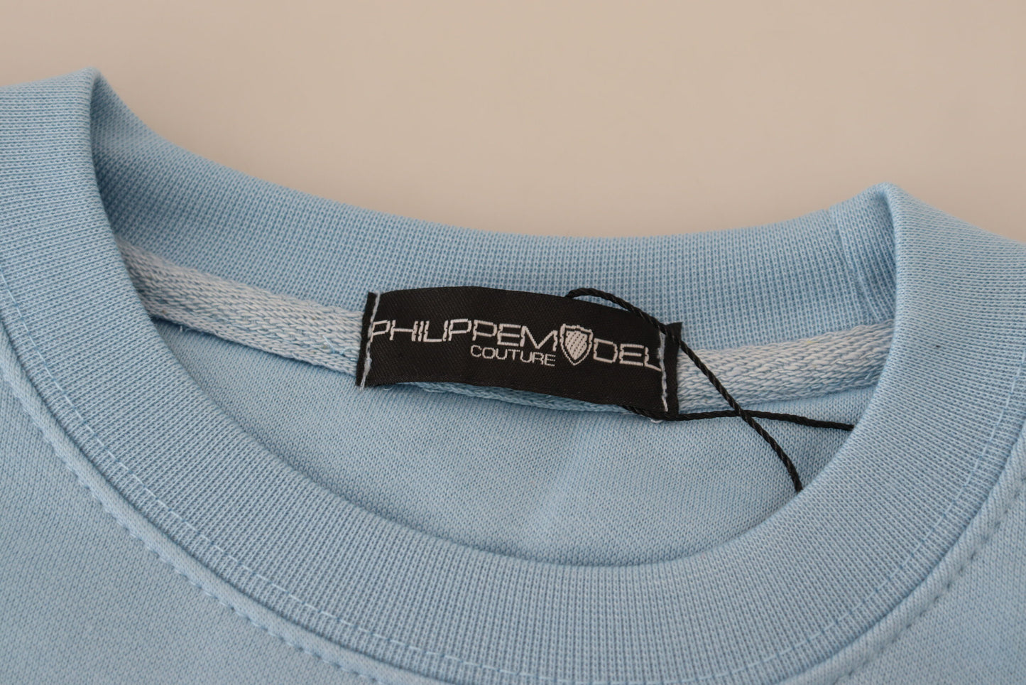 Philippe Model Light Blue Logo Printed Long Sleeves Sweater by Philippe Model