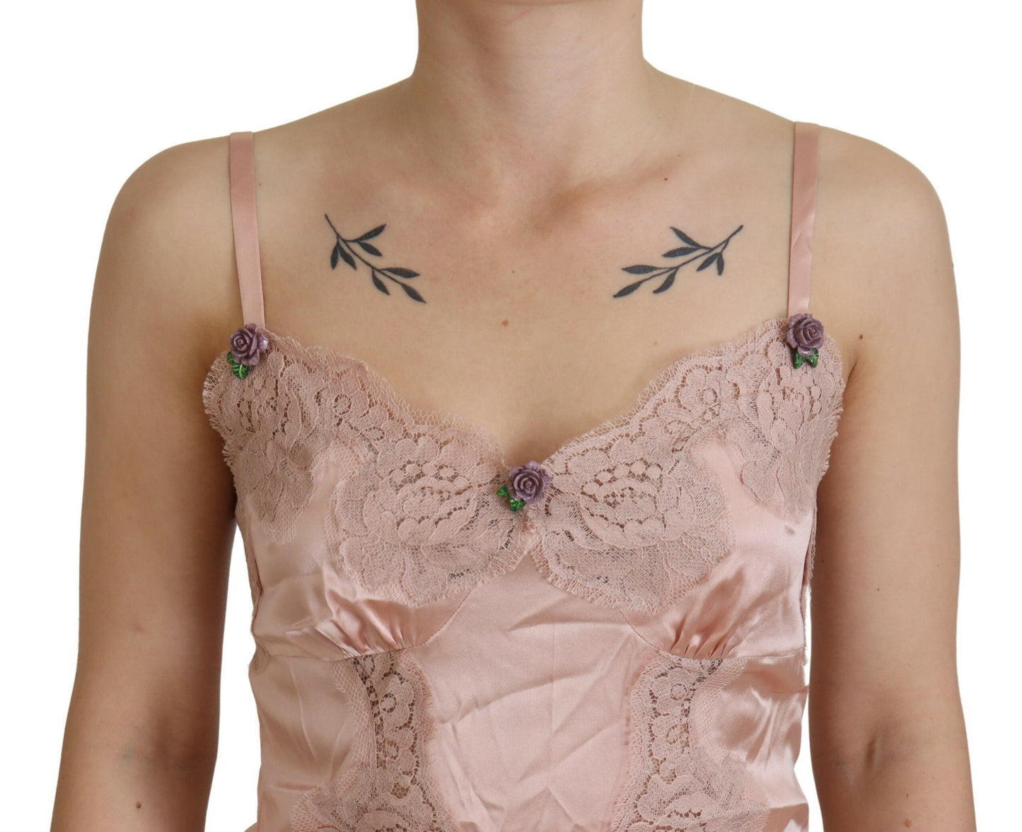 Dolce &amp; Gabbana - Haut de lingerie en soie rose élégant