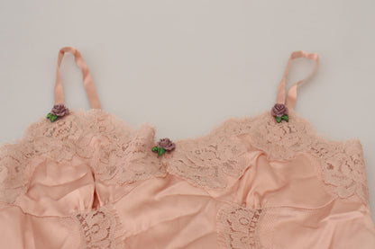 Dolce &amp; Gabbana - Haut de lingerie en soie rose élégant