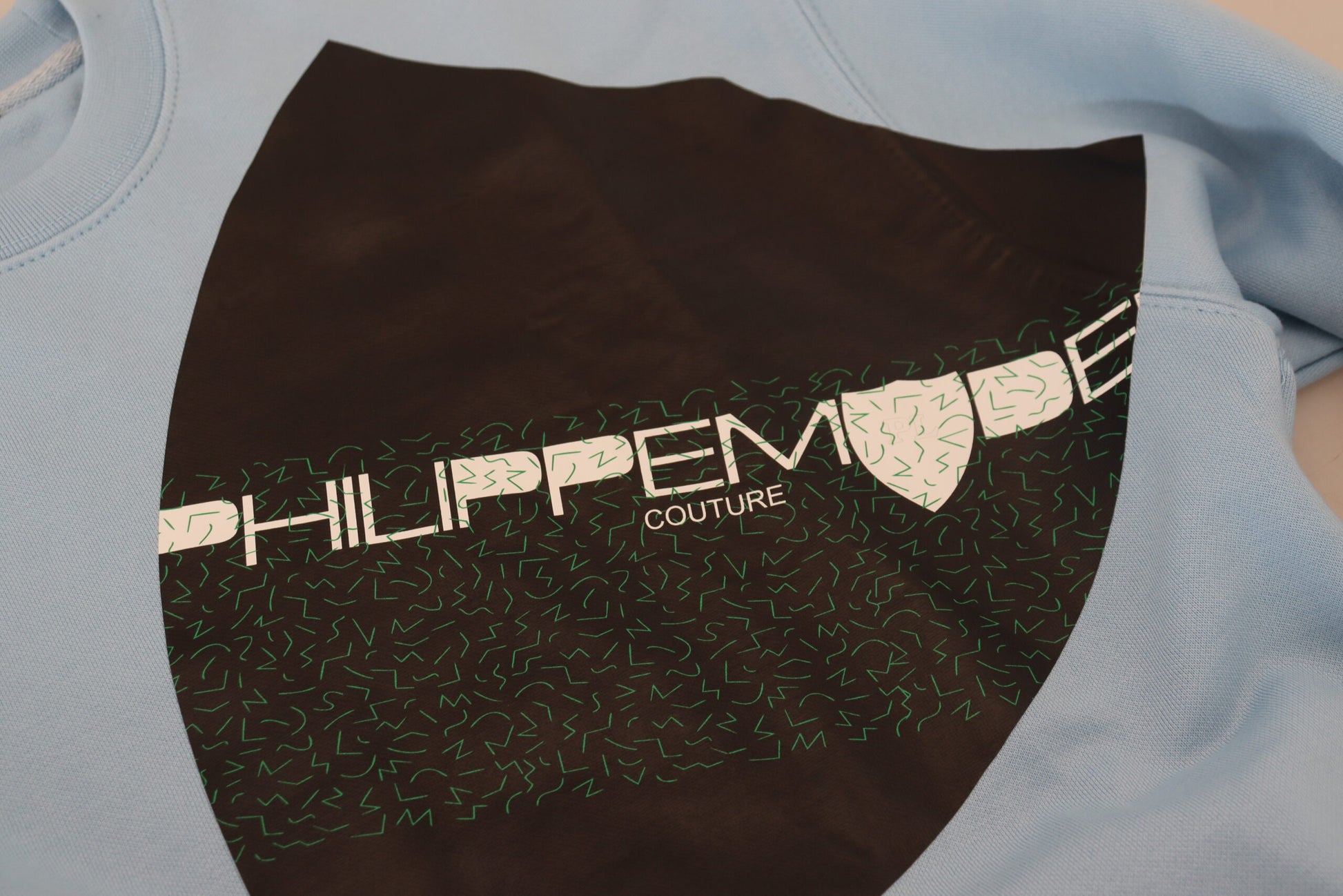 Philippe Model Light Blue Logo Printed Long Sleeves Sweater by Philippe Model
