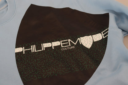 Philippe Model Light Blue Logo Printed Long Sleeves Sweater by Philippe Model