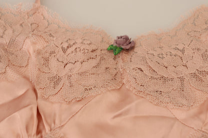 Dolce &amp; Gabbana - Haut de lingerie en soie rose élégant