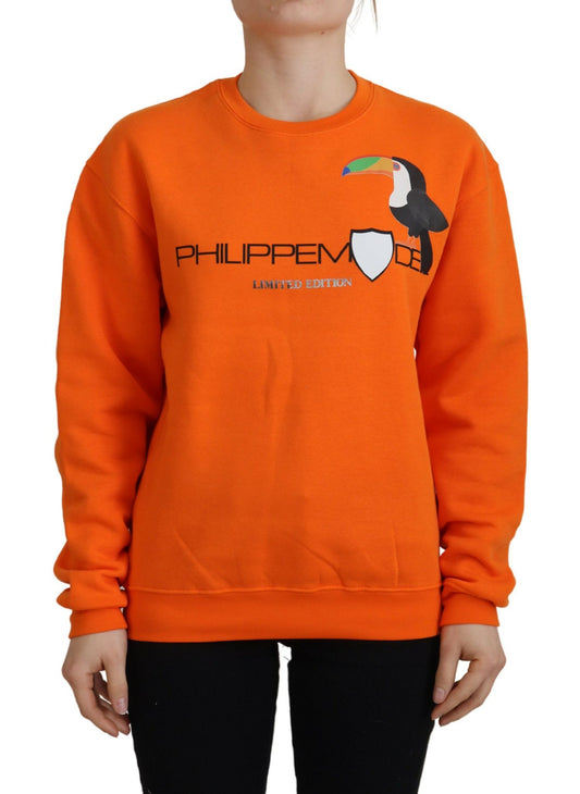 Philippe Model Orange Printed Long Sleeves Pullover Sweater by Philippe Model