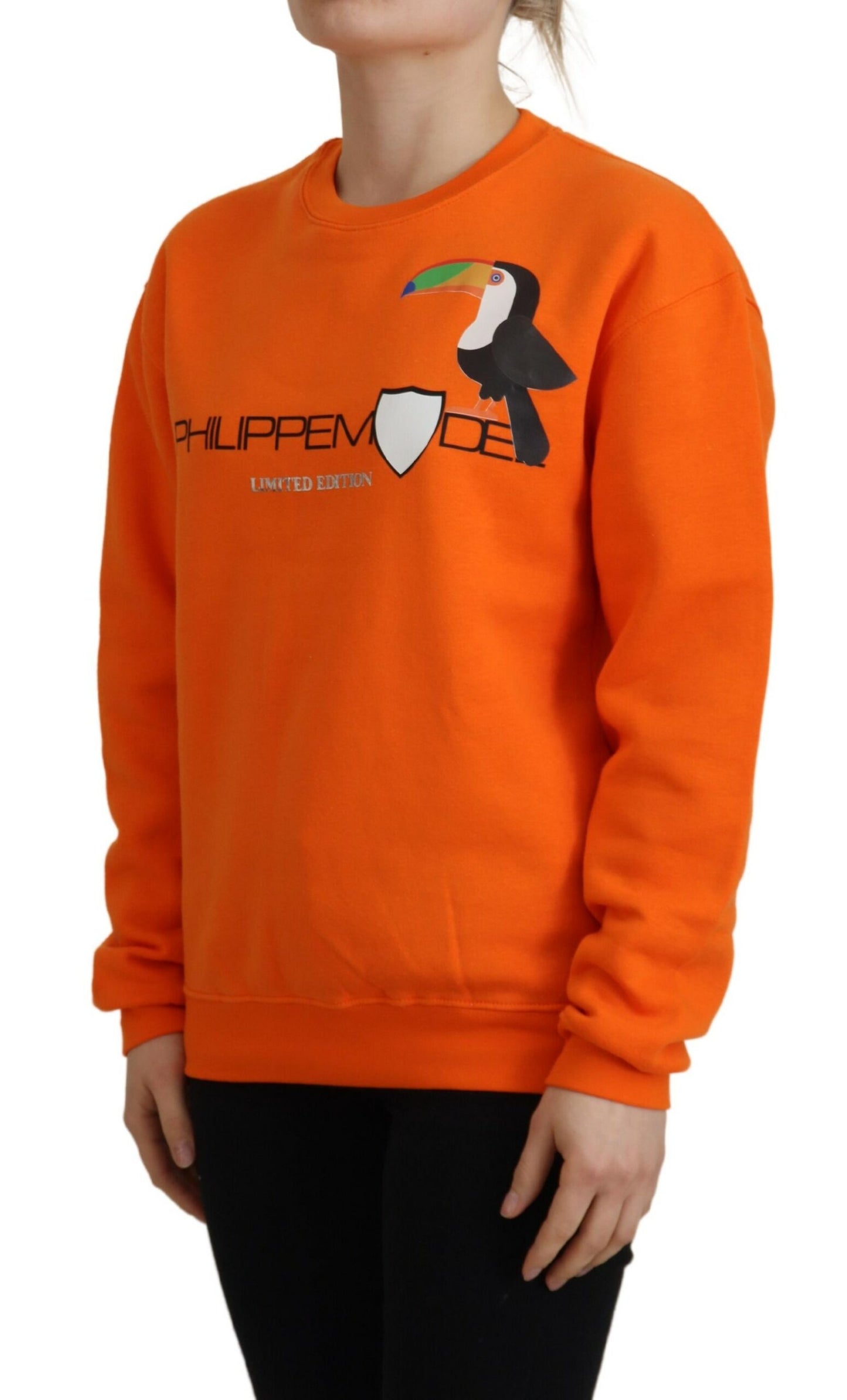 Philippe Model Orange Printed Long Sleeves Pullover Sweater by Philippe Model