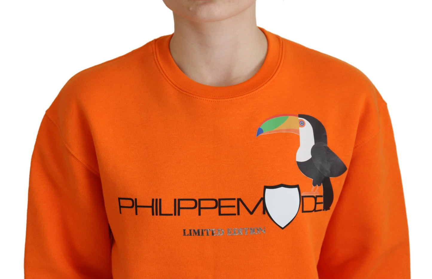 Philippe Model Orange Printed Long Sleeves Pullover Sweater by Philippe Model