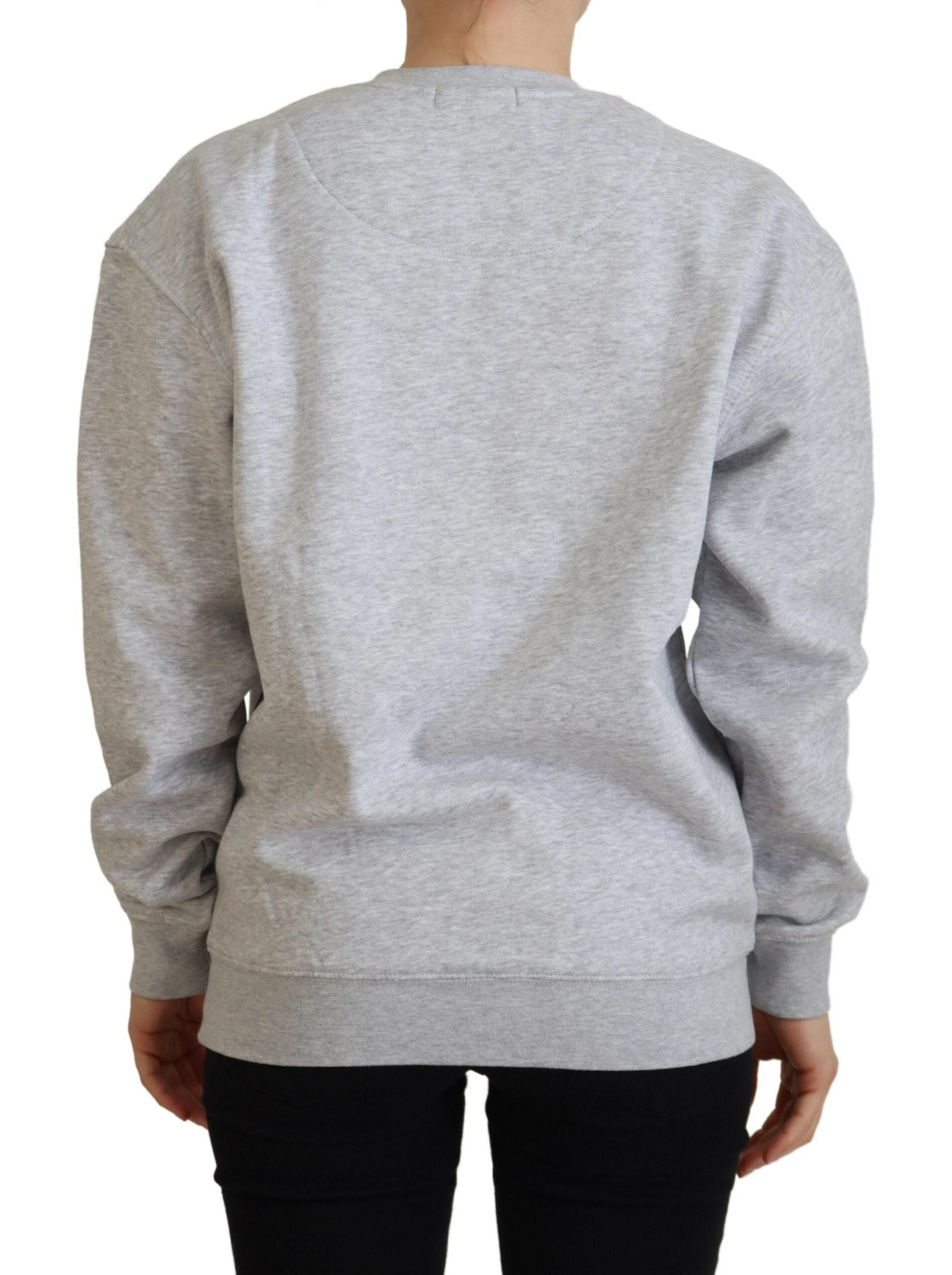Philippe Model Gray Printed Long Sleeves Pullover Sweater by Philippe Model