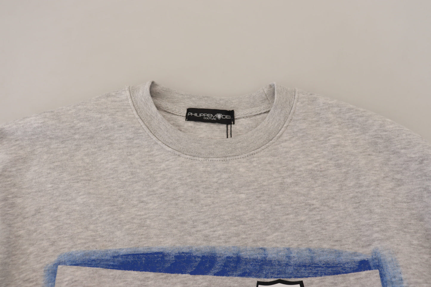 Philippe Model Gray Printed Long Sleeves Pullover Sweater by Philippe Model