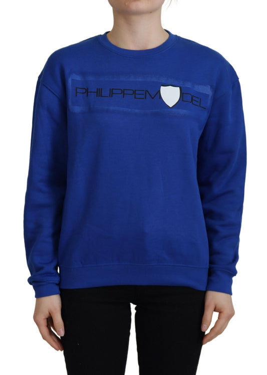 Philippe Model Blue Printed Long Sleeves Pullover Sweater by Philippe Model