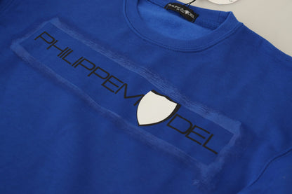 Philippe Model Blue Printed Long Sleeves Pullover Sweater by Philippe Model