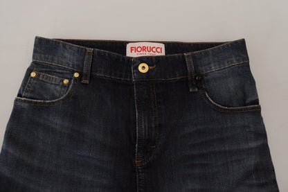 Jupe en jean bleu foncé taille moyenne chic Fiorucci