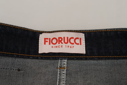 Jupe en jean bleu foncé taille moyenne chic Fiorucci