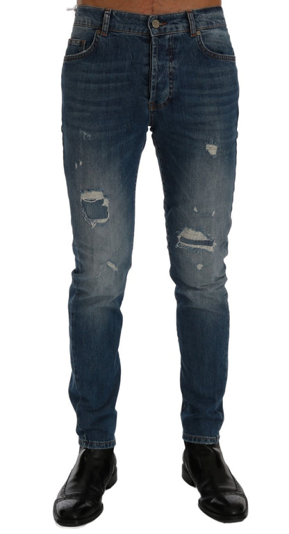 Jean slim bleu Frankie Morello en denim italien svelte