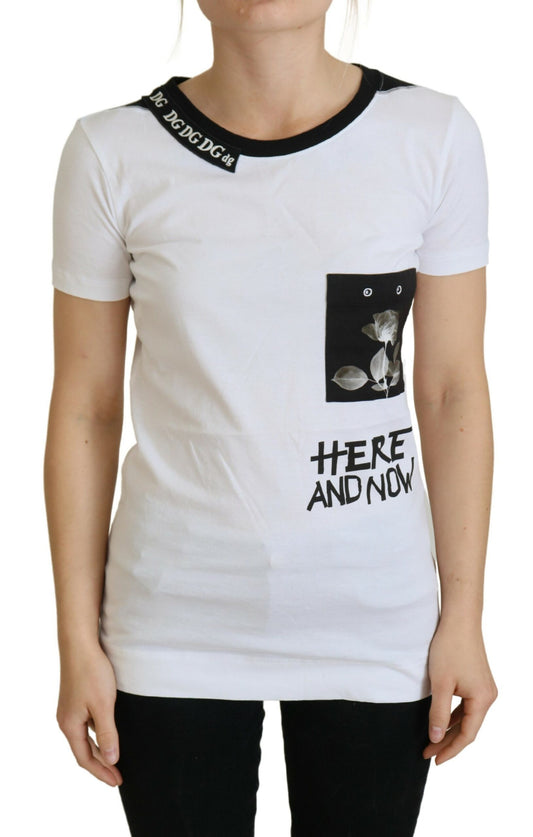 T-shirt en coton monochrome chic Dolce &amp; Gabbana « Here and Now »