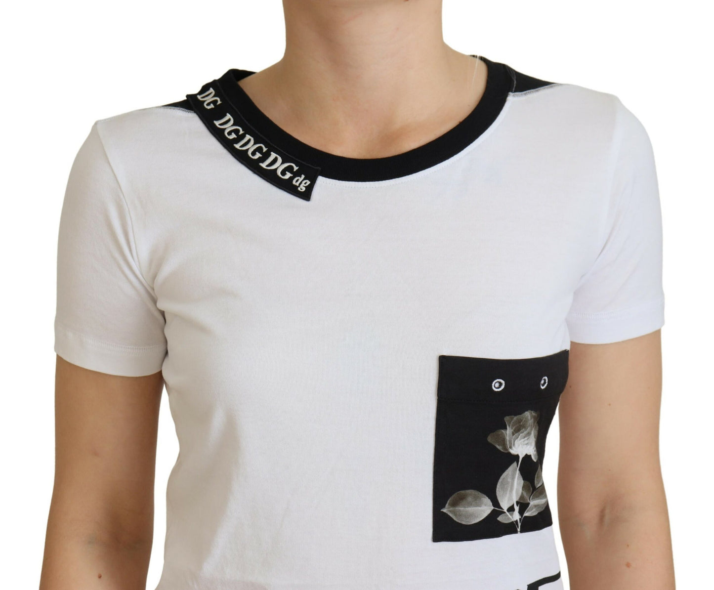T-shirt en coton monochrome chic Dolce &amp; Gabbana « Here and Now »