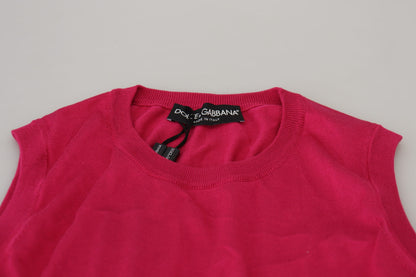Débardeur sans manches en soie rose chic Dolce &amp; Gabbana