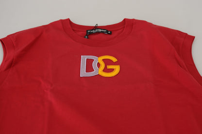 Dolce &amp; Gabbana - Débardeur élégant en coton rouge sans manches