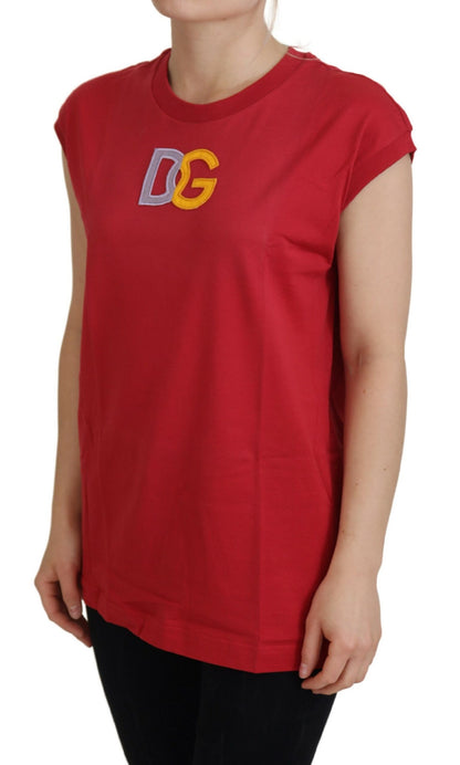 Dolce &amp; Gabbana - Débardeur élégant en coton rouge sans manches