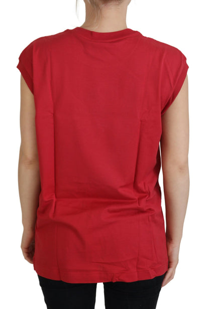 Dolce &amp; Gabbana - Débardeur élégant en coton rouge sans manches