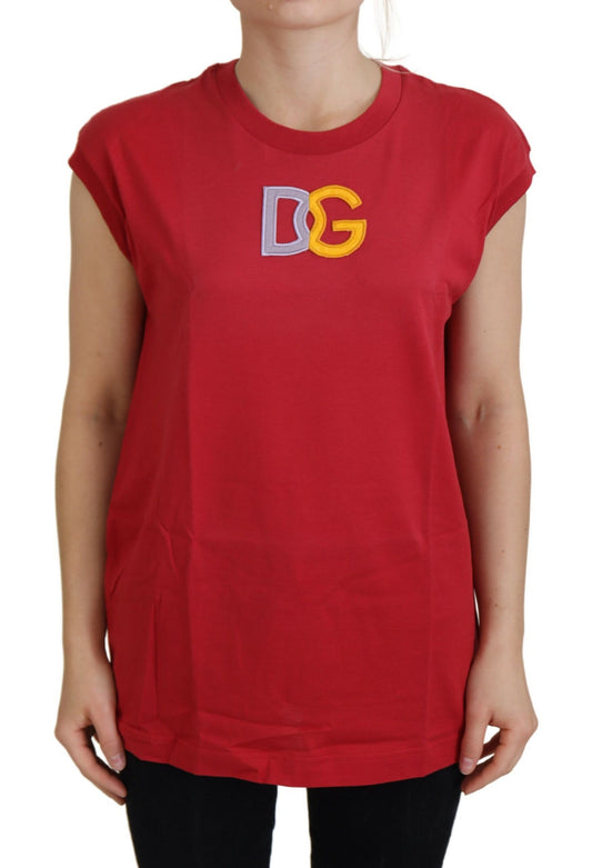 Dolce &amp; Gabbana - Débardeur élégant en coton rouge sans manches