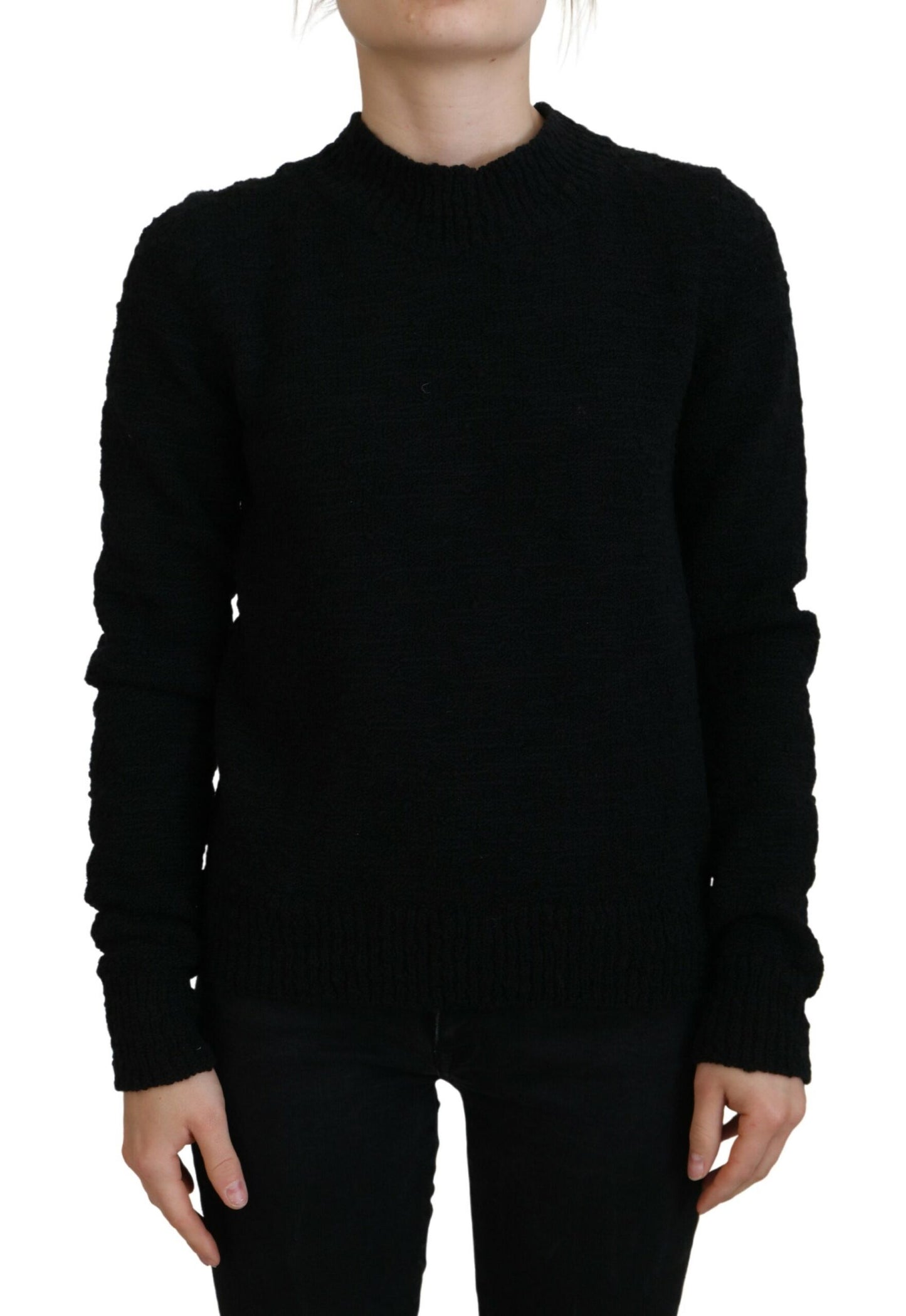 Dolce & Gabbana Black Wool Knit Crewneck Pullover Sweater by Dolce & Gabbana