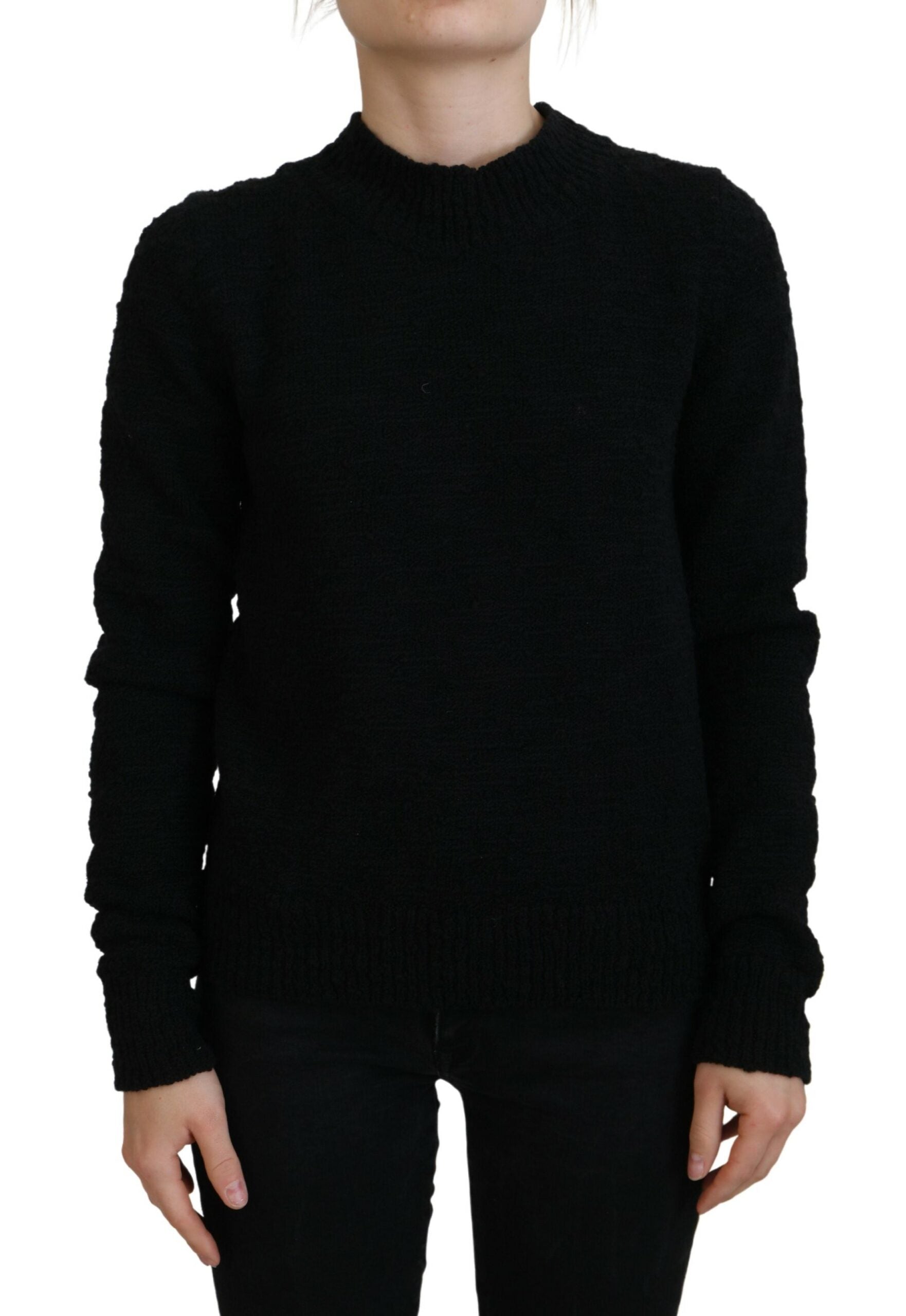 Dolce & Gabbana Black Wool Knit Crewneck Pullover Sweater by Dolce & Gabbana
