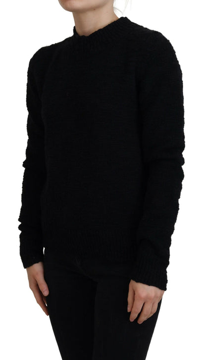 Dolce & Gabbana Black Wool Knit Crewneck Pullover Sweater by Dolce & Gabbana
