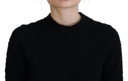 Dolce & Gabbana Black Wool Knit Crewneck Pullover Sweater by Dolce & Gabbana