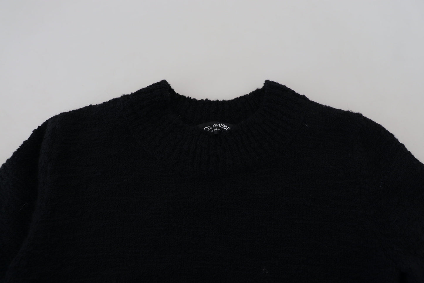 Dolce & Gabbana Black Wool Knit Crewneck Pullover Sweater by Dolce & Gabbana