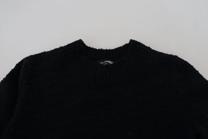Dolce & Gabbana Black Wool Knit Crewneck Pullover Sweater by Dolce & Gabbana