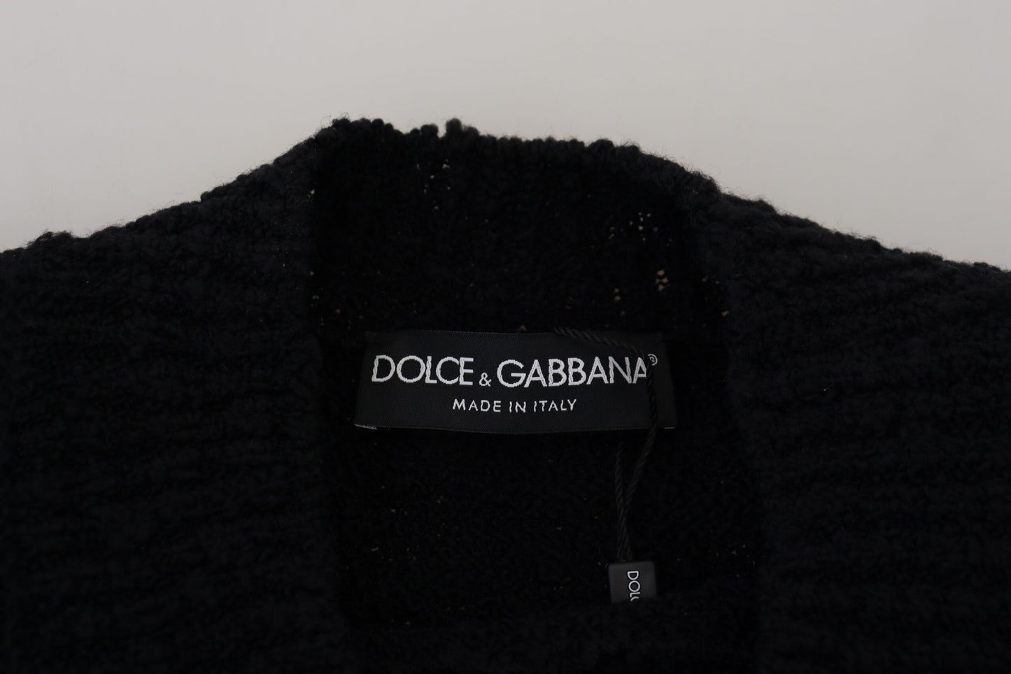 Dolce & Gabbana Black Wool Knit Crewneck Pullover Sweater by Dolce & Gabbana