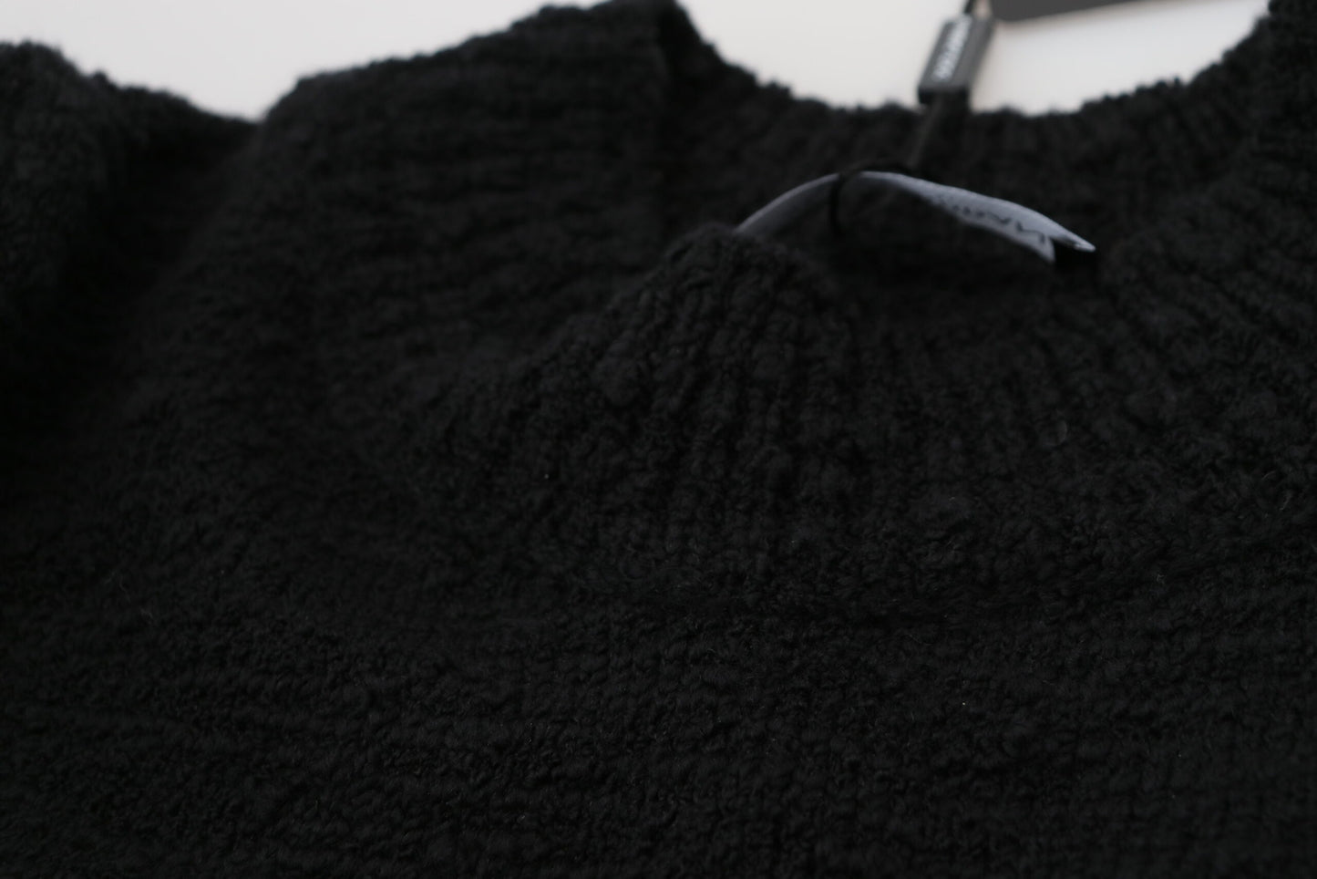 Dolce & Gabbana Black Wool Knit Crewneck Pullover Sweater by Dolce & Gabbana