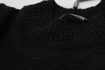 Dolce & Gabbana Black Wool Knit Crewneck Pullover Sweater by Dolce & Gabbana