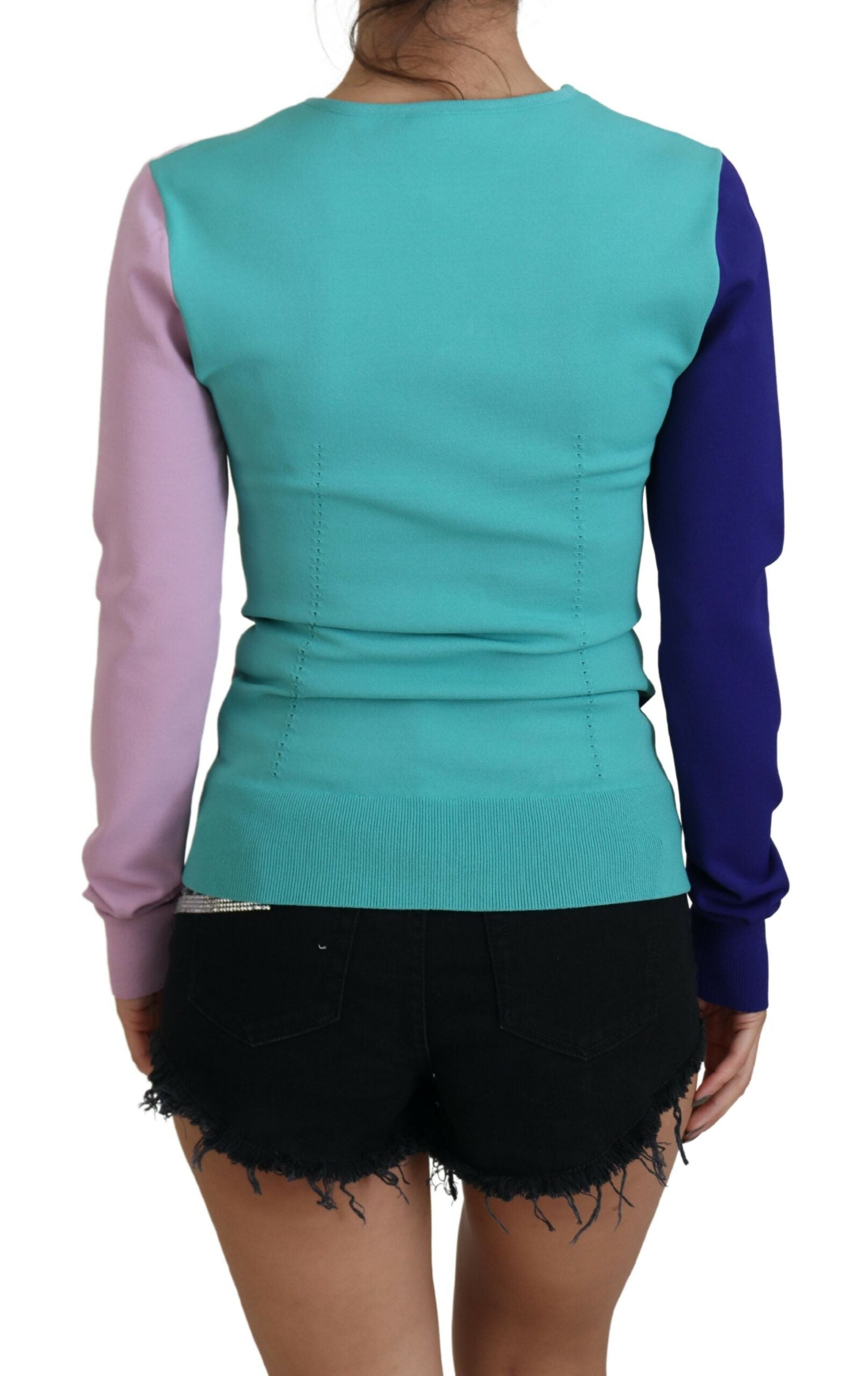 Dolce & Gabbana Multicolor V-neck Viscose Long Sleeves Sweater by Dolce & Gabbana