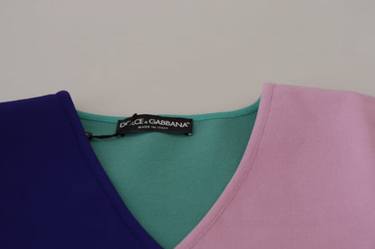 Dolce & Gabbana Multicolor V-neck Viscose Long Sleeves Sweater by Dolce & Gabbana