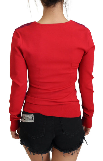 Dolce & Gabbana Multicolor Viscose Square Neck Pullover Sweater by Dolce & Gabbana