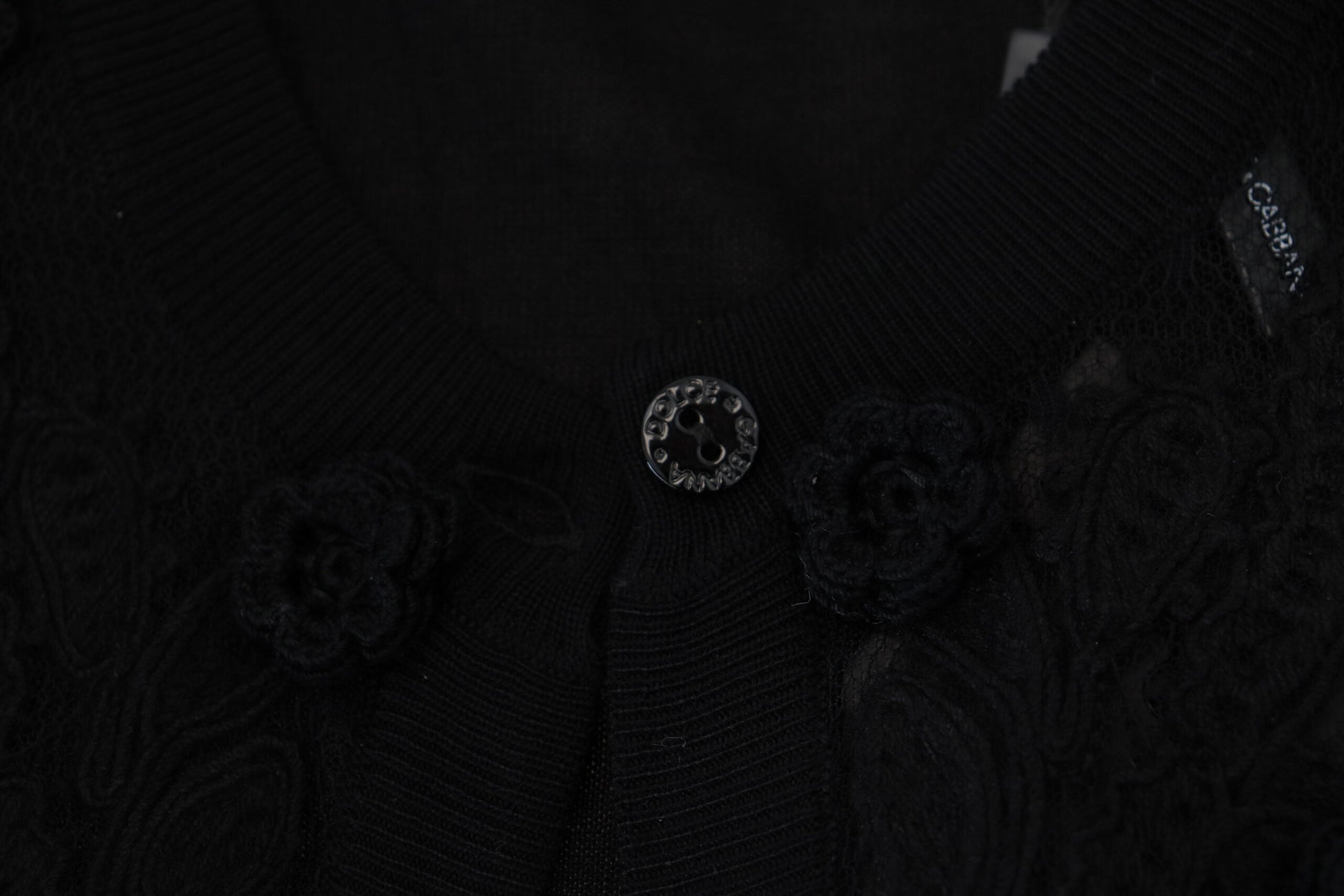 Dolce & Gabbana Black Floral Lace Button Cardigan Sweater by Dolce & Gabbana