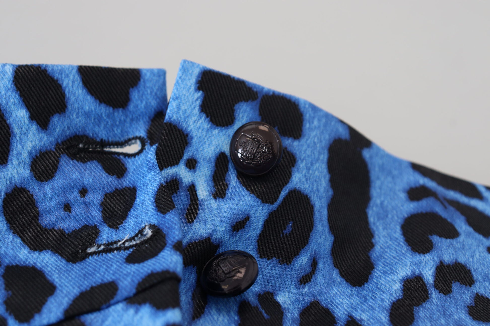 Dolce & Gabbana Blue Leopard Print High Waist Pants by Dolce & Gabbana